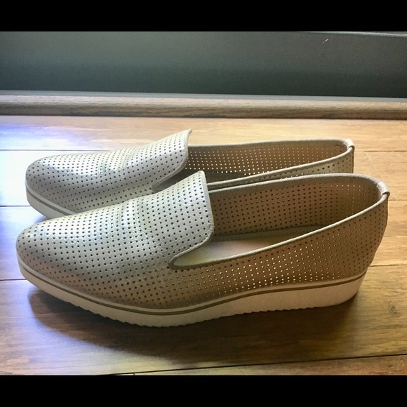 franco sarto metallic loafers